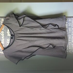 IZ Byer grey sparkly ruffle top XL